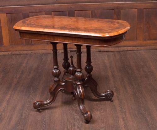 Fantastic Victorian Burr Walnut Card Table