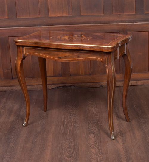 Quality 19th Century Marquetry Inlaid Rosewood Card Table