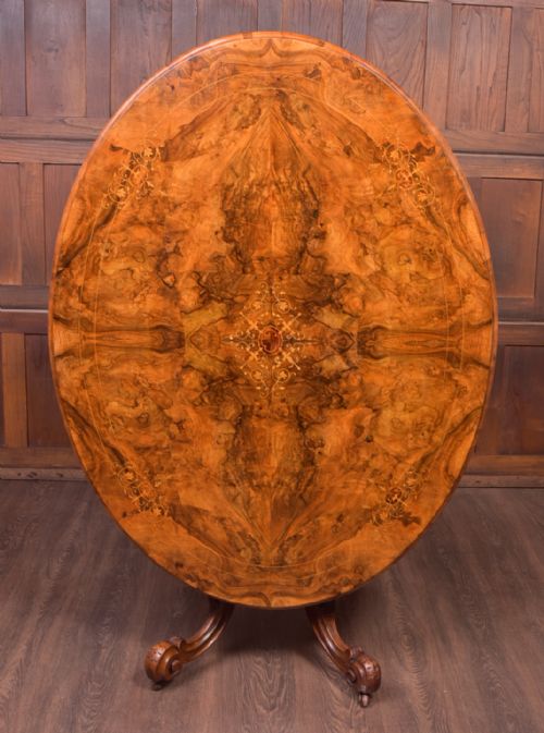 Fabulous Victorian Inlaid Burr Walnut Snap Top Loo Table