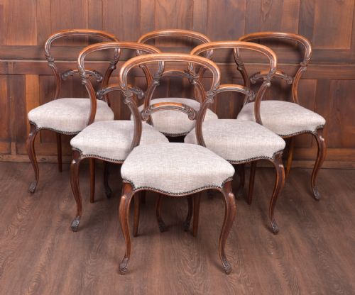 Elegant Set of 6 Victorian Rosewood Chairs