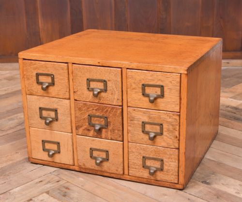 Honey Oak Bank of Drawers