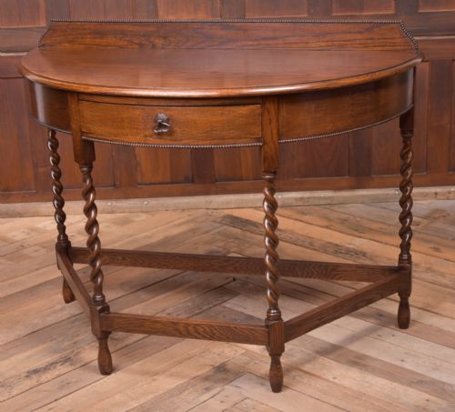 Solid Oak Barley Twist Hall Console Table