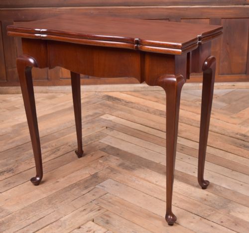 Quality Shaped Edwardian Mahogany Fold Over Card Table