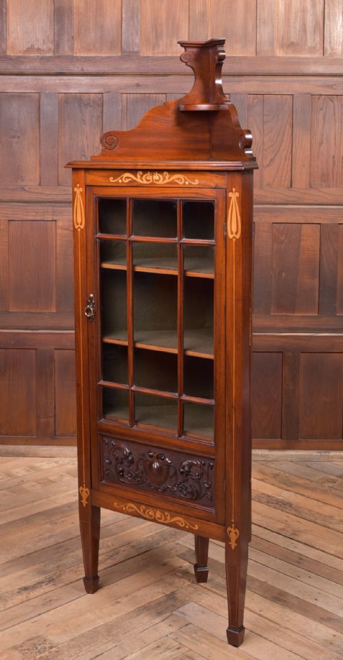 Edwardian Inlaid Mahogany Corner Display Cabinet