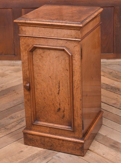 Victorian Burr Walnut Bedside Cabinet