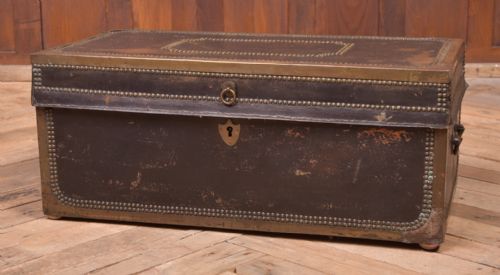 Quality Leather Covered Camphor Campaign Chest