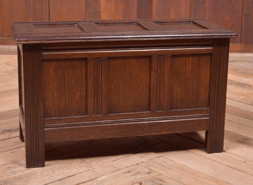 Miniature Panelled Oak Coffer  40cm High
