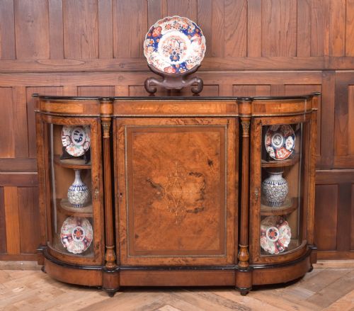 Fantastic Victorian Inlaid Burr Walnut Credenza