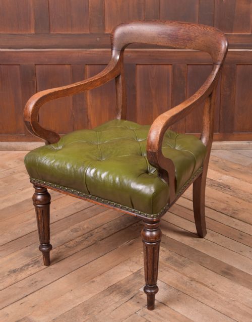 Victorian Oak and Leather Desk Chair
