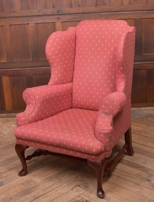 Fabulous Shaped Edwardian Wing Arm Chair