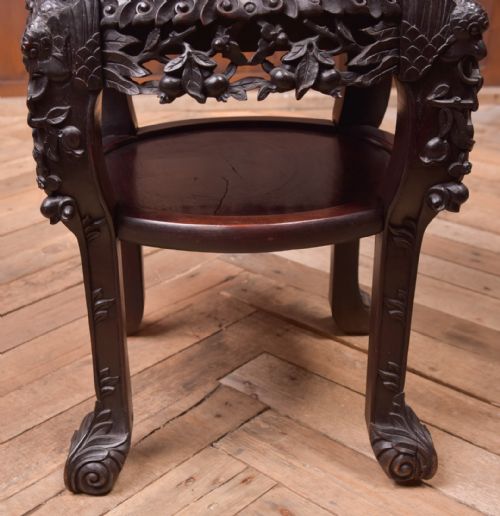 CHINESE CARVED MARBLE TOP VASE STAND - ADDITIONAL PHOTO 6
