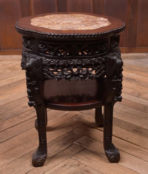 CHINESE CARVED MARBLE TOP VASE STAND - ADDITIONAL PHOTO 8