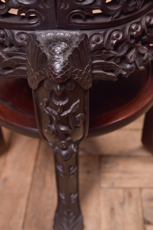 CHINESE CARVED MARBLE TOP VASE STAND - ADDITIONAL PHOTO 10