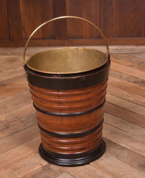 19th Century Fruitwood Peat Bucket
