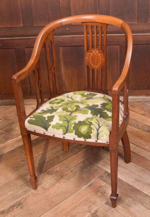 Edwardian Inlaid Mahogany Tub Chair
