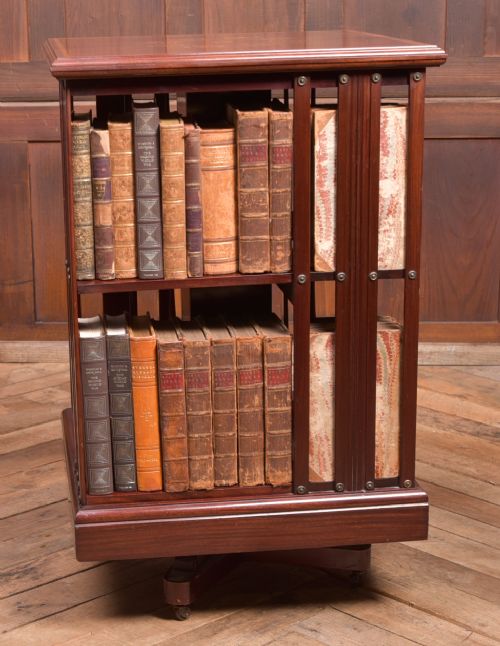 Quality Inlaid Mahogany Revolving Bookkcase