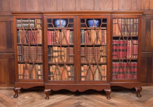 Edwardian 4 Door Break Fronted Bookcase