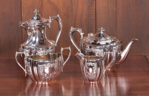 Quality Edwardian Silver Plated 4 Piece Tea Service