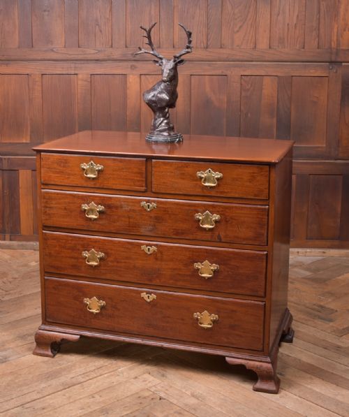 Neat Georgian Mahogany 2 Over 3 Chest of Drawers