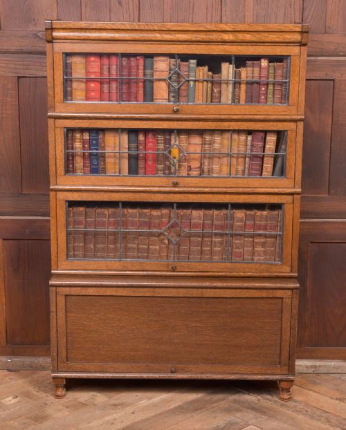 Edwardian Oak Sectional Barristers Bookcase