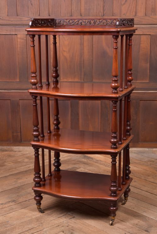 Superb Victorian Mahogany 4 Trier Whatnot
