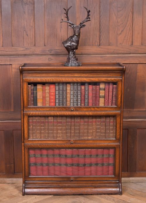 Edwardian Oak Sectional Barristers Bookcase
