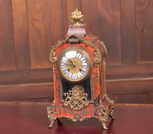 19th Century French Boulle Work Mantle Clock