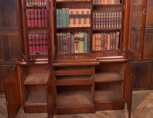 VICTORIAN MAHOGANY BREAKFRONT BOOKCASE - ADDITIONAL PHOTO 13