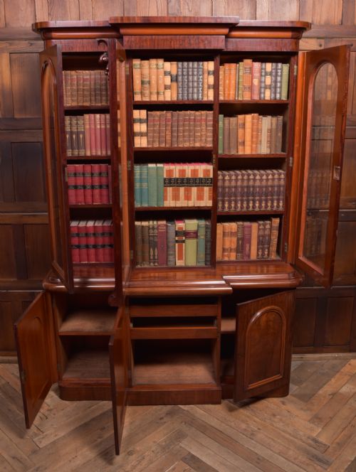VICTORIAN MAHOGANY BREAKFRONT BOOKCASE - ADDITIONAL PHOTO 15