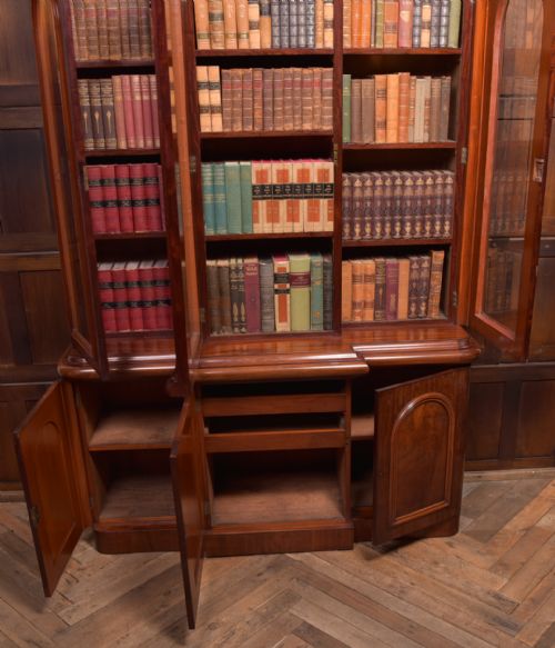 VICTORIAN MAHOGANY BREAKFRONT BOOKCASE - ADDITIONAL PHOTO 17