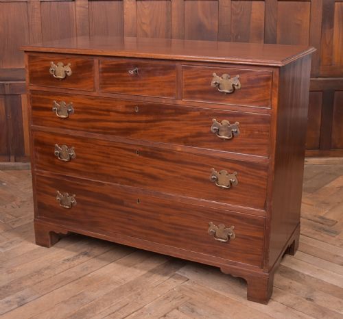 Handsome Georgian Mahogany 3 Over 3 Chest of Drawers