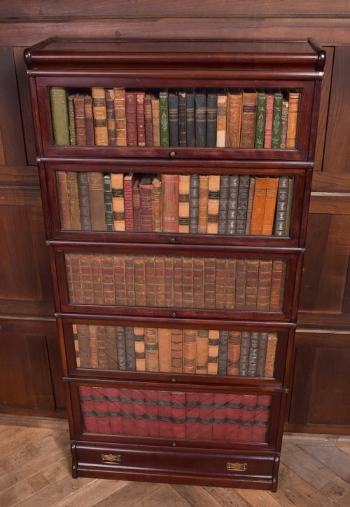 Edwardian Mahogany Globe Wernicke 5 Section Bookcase