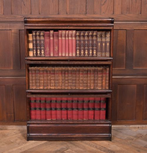 Edwardian Oak Globe Wernicke 3 Sectional Bookcase