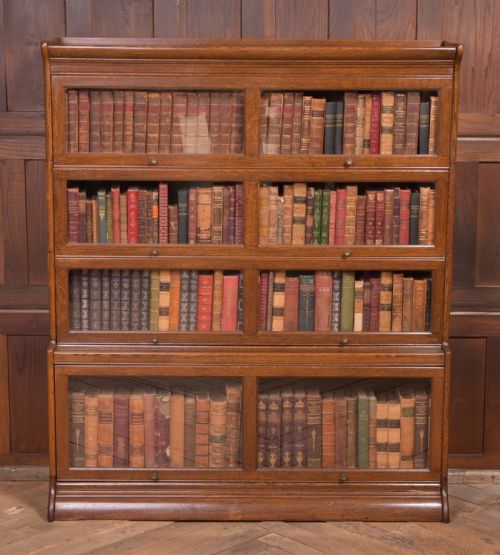 Edwardian Oak 4 Sectional Bookcase