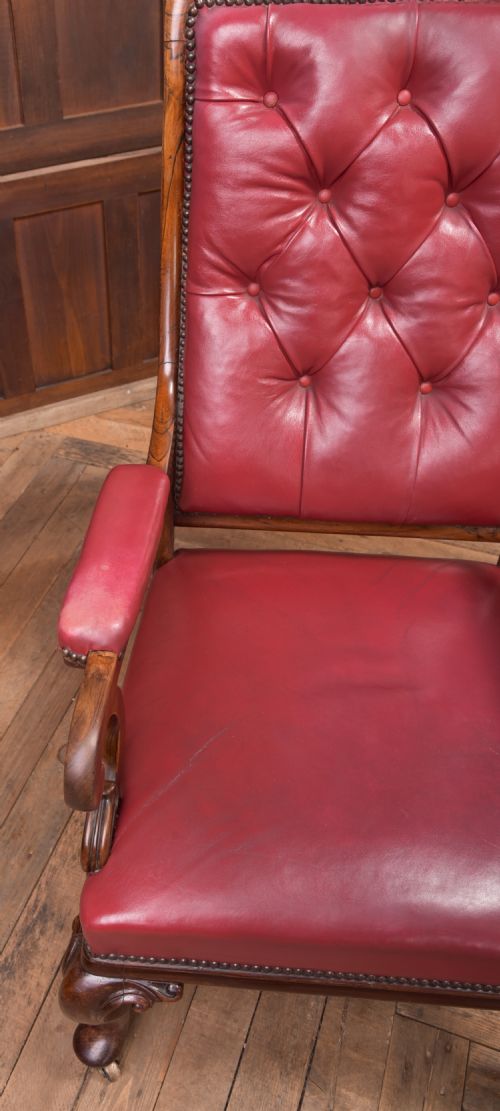 REGENCY ROSEWOOD LEATHER ARM CHAIR - ADDITIONAL PHOTO 3