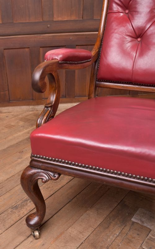 REGENCY ROSEWOOD LEATHER ARM CHAIR - ADDITIONAL PHOTO 5