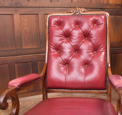 REGENCY ROSEWOOD LEATHER ARM CHAIR - ADDITIONAL PHOTO 10