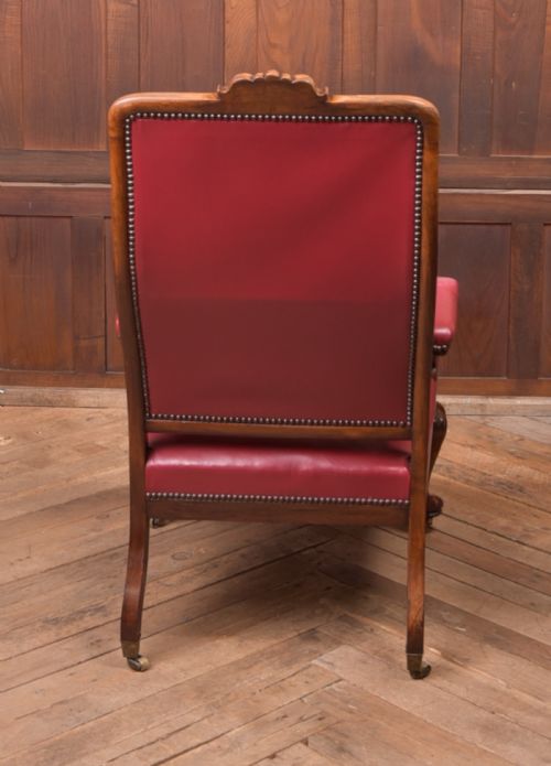 REGENCY ROSEWOOD LEATHER ARM CHAIR - ADDITIONAL PHOTO 12