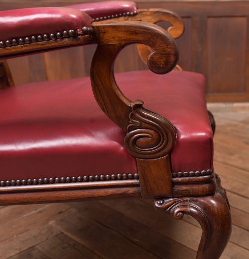 REGENCY ROSEWOOD LEATHER ARM CHAIR - ADDITIONAL PHOTO 22