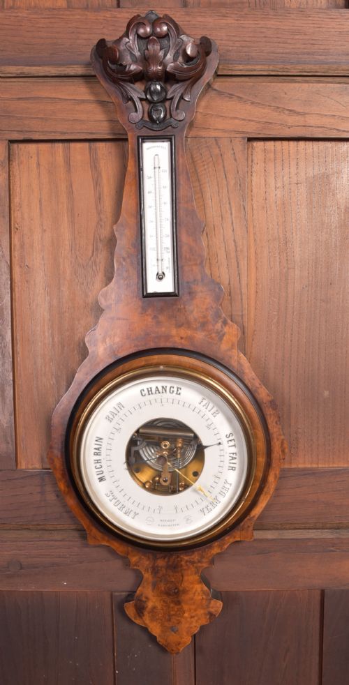 French Walnut Barometer