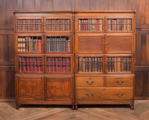 Pair of Oak Sectional Bookcases