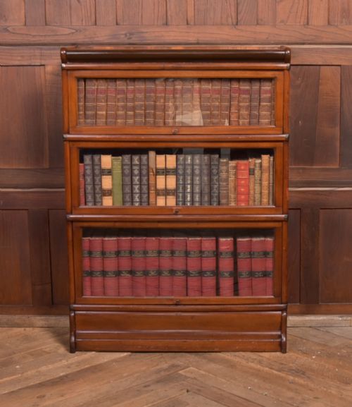 Red Walnut Globe Wernicke 3 Sectional Bookcase