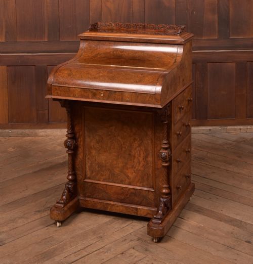 Victorian Burr Walnut Pop Up Davenport