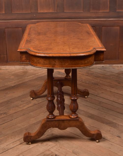 VICTORIAN BURR WALNUT LIBRARY TABLE - ADDITIONAL PHOTO 11