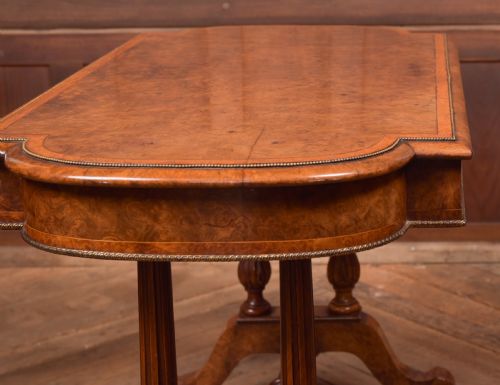 VICTORIAN BURR WALNUT LIBRARY TABLE - ADDITIONAL PHOTO 12