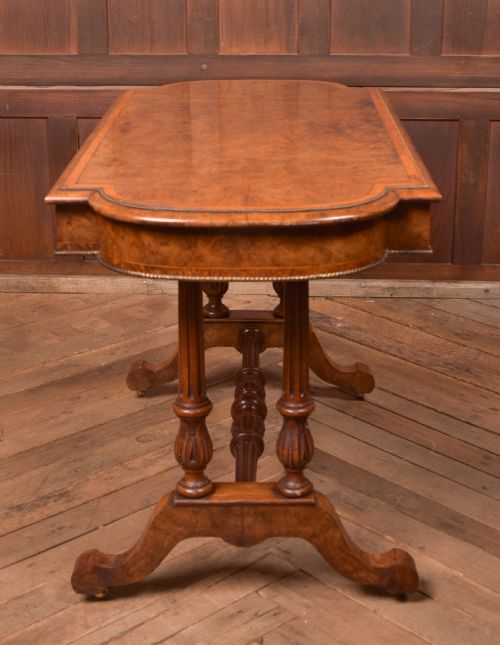 VICTORIAN BURR WALNUT LIBRARY TABLE - ADDITIONAL PHOTO 16