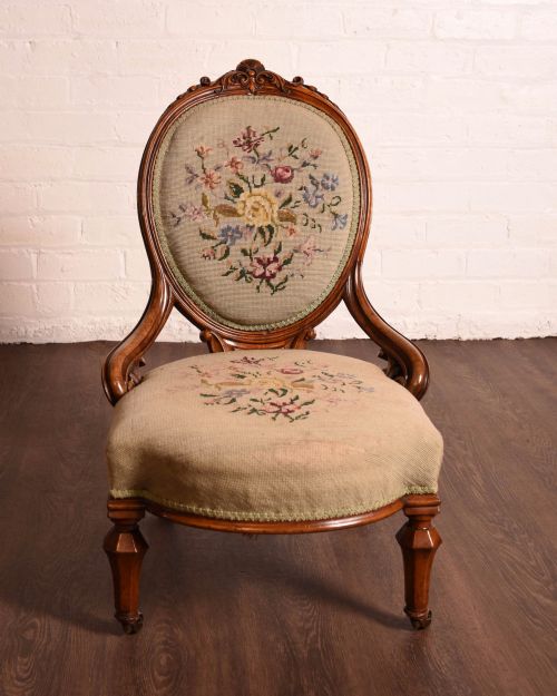 Victorian Walnut Nursing Chair