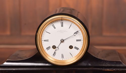 D ROBERTSON OF PERTH BLACK EBONISED MANTEL CLOCK - ADDITIONAL PHOTO 2