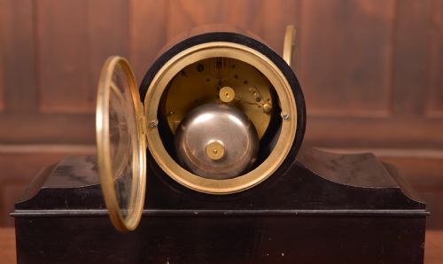 D ROBERTSON OF PERTH BLACK EBONISED MANTEL CLOCK - ADDITIONAL PHOTO 6