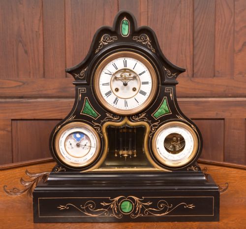Black Marble Mantel Clock
